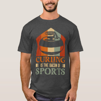 T-shirt Curling Ishe Bacon des sports de glace Sport Balai