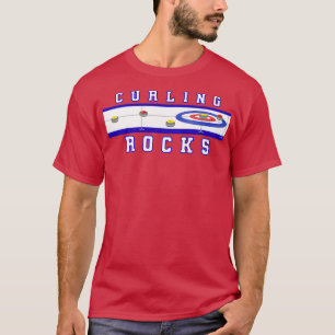 T-shirt Curling Rocks Ice Blue Arrière - plan