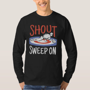 T-shirt Curling Shout Et Balayage Sur