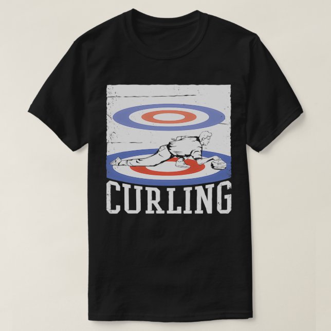 T-shirt Curling Sport Drôle Curling (Design devant)