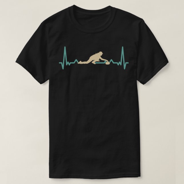 T-shirt Curling Sport Heartbeat Ligne 1 (Design devant)