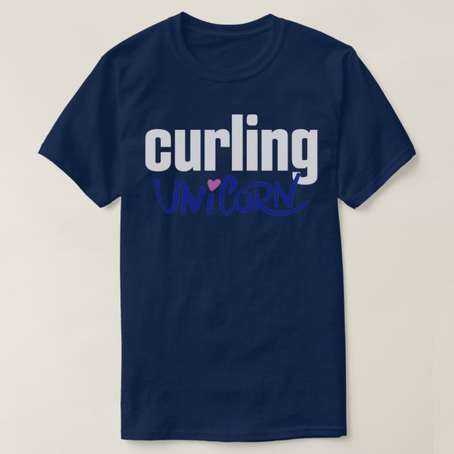T-shirt Curling Unicorne Sports d'hiver 2 (Design devant)