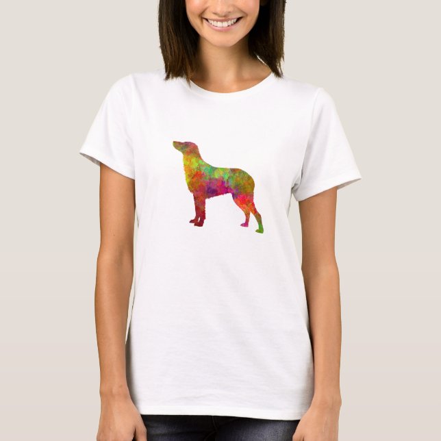 T-shirt Curly Coated Retriever in watercolor (Devant)