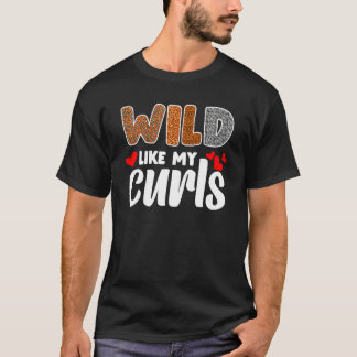 T-shirt Curly Hair Leopard Toddler Girls Wild Like My Curl