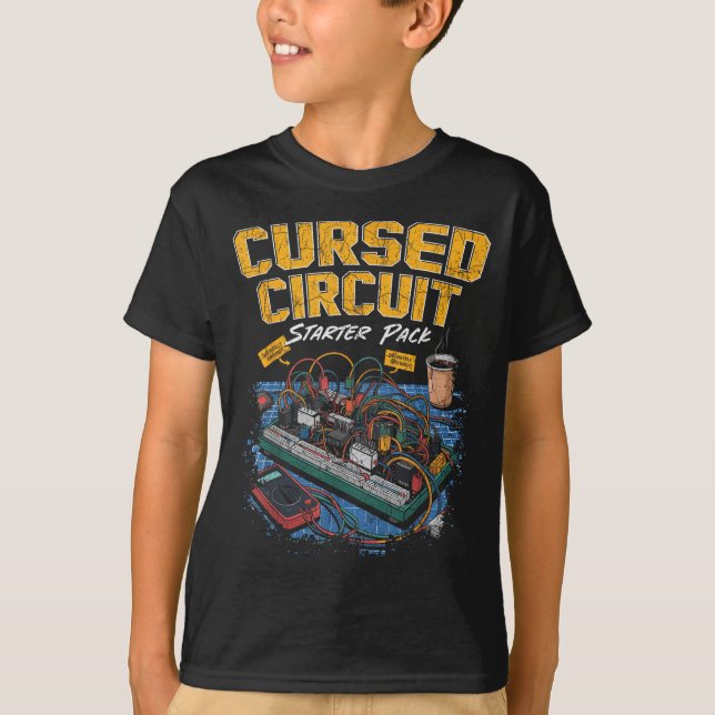 T-shirt Cursed Circuit Starter Pack Funny Electronics Hall (Devant)