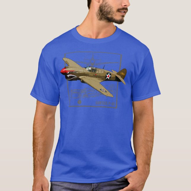 T-shirt Curtiss P40 Warhawk 2ÈME GUERRE MONDIALE Fighter P (Devant)