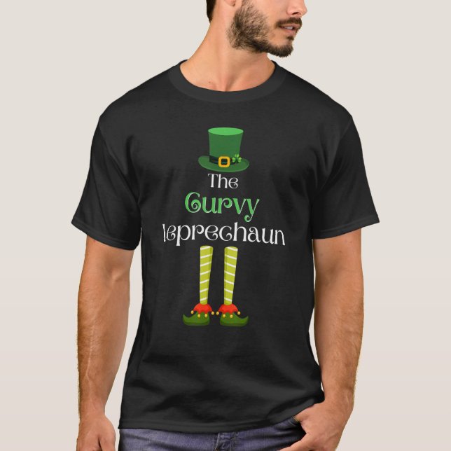 T-shirt Curvy Leprechaun Matching Family Group St. Patrick (Devant)