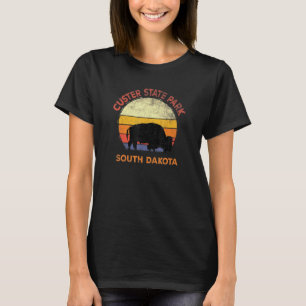 T-shirt Custer State Park Sud Vintage Buffalo Rétro Soleil