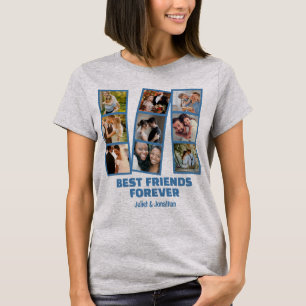 T-shirt Custom 9 Collage photo et nom Meilleur ami pour to