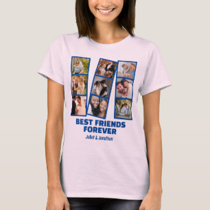 T-shirt Custom 9 Collage photo et nom Meilleur ami pour to