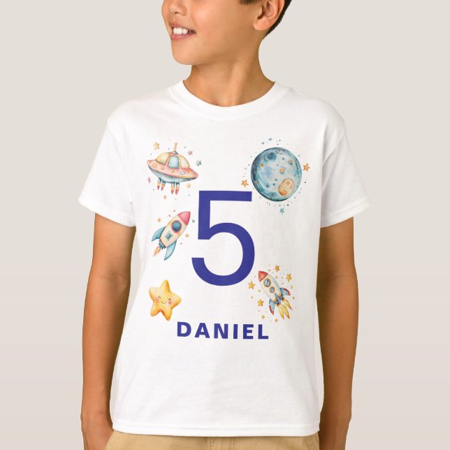 T-shirt Custom Astronaut Space-Themed Birthday (Devant)