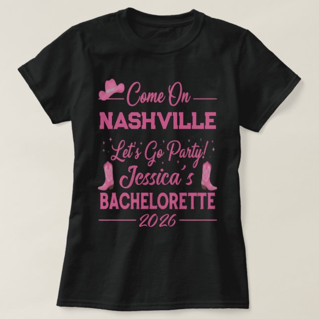 T-shirt Custom Barbiecore Cowboy Bachelorette Party  (Design devant)
