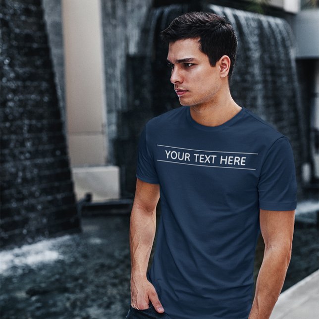 T-shirt Custom Basic Dark Navy Blue Ajouter votre texte Ho (Créateur téléchargé)