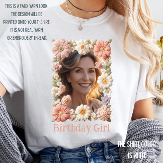 T-shirt Custom Birthday Floral Frame Personalized 