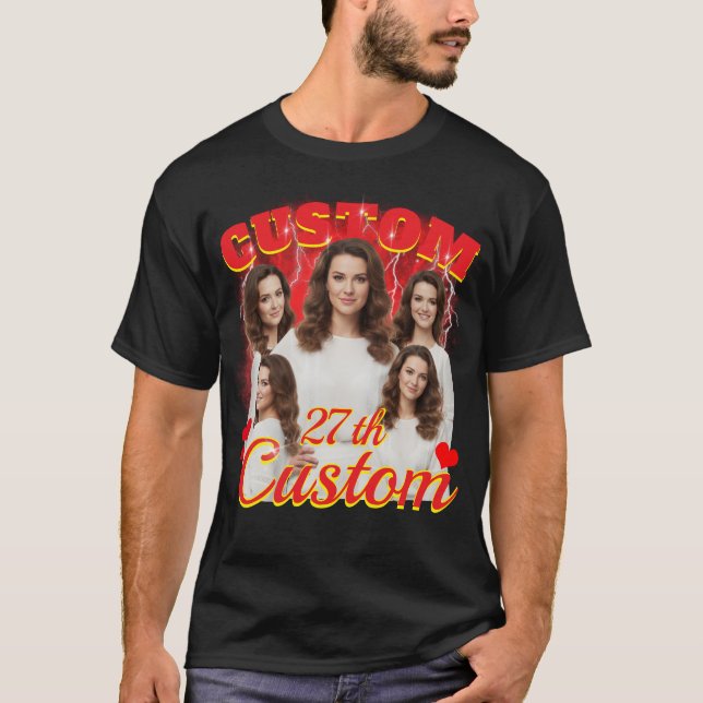 T-shirt Custom birthday gift bootleg for your girlfriend  (Devant)