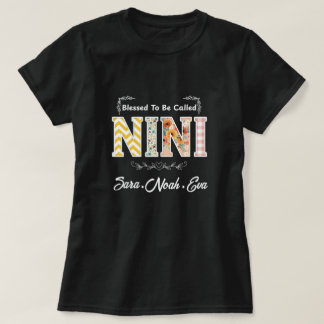 T-shirt Custom Blessed To Be Called Nini Kids Art Flower