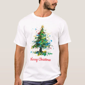 T-shirt Custom Christmas Tree Oil Painting Style