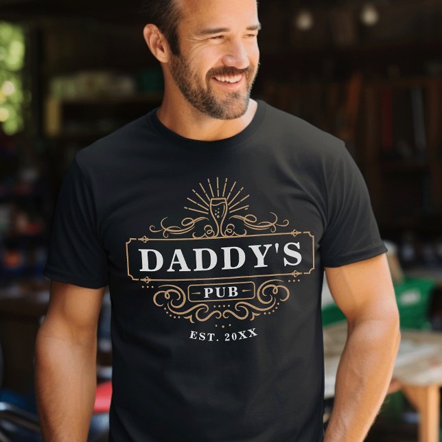 T-shirt Custom Daddy's Pub Home Bar Année de création (Créateur téléchargé)