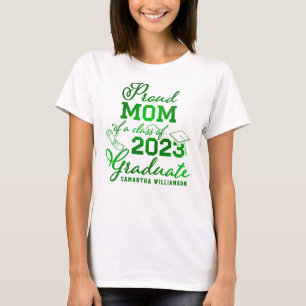 T-shirt Custom Dark Green Fier Maman Classe 2023 Graduate