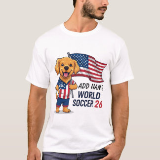 T-shirt Custom Dog Name USA Soccer Fan 26 Golden Retriever