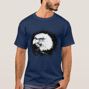 T-shirt Custom Elegant Eagle Head Homme Marine bleu modern