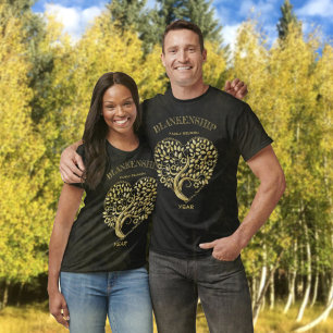 T-shirt Custom Family Reunion Gold Heart Tree Keepsake