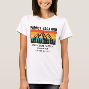 T-shirt Custom Family Vacation Mountains Randonnée Camping
