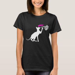 T-shirt Custom Funky Sphynx Chat Skeleton Finger Boop Femm