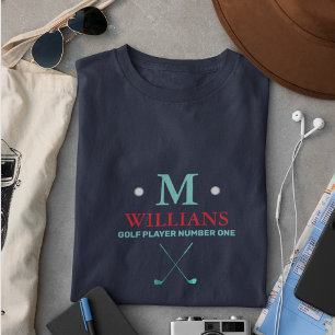 T-shirt custom golfer monogram . tee with name
