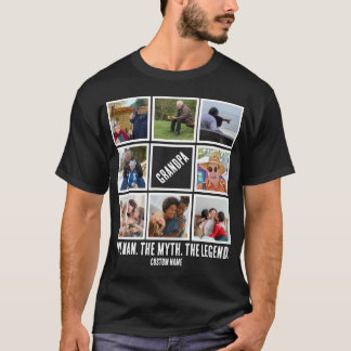 T-shirt Custom Grand-pa l'homme mythe légende 8 Photo Coll