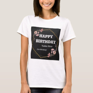 T-shirt Custom Happy Birthday Texte Image souhaite aux fem