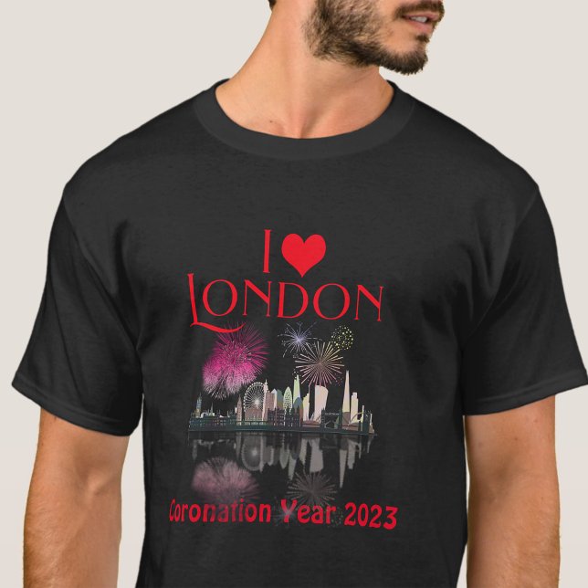 T-shirt Custom I Love London Skyline Fireworks Souvenir (Créateur téléchargé)