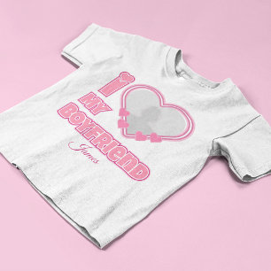 T-shirt Custom I Love My Boyfriend - Ajouter photo et nom