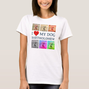 T-shirt Custom J'ADORE MON CHIEN Pop Art Amoureux des Anim