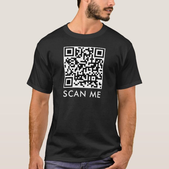 T-shirt Custom Men's Modern Elegant QR Code Scan Me (Devant)