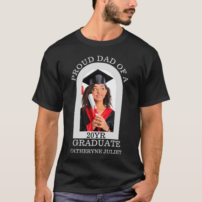 T-shirt Custom Modern Arch Photo fière diplôme de père (Devant)