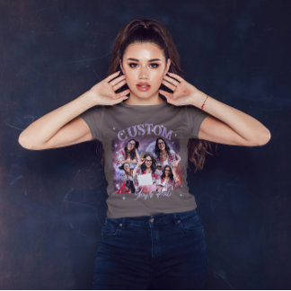 T-shirt Custom Multi Photo, Retro Vintage Bootleg For Love