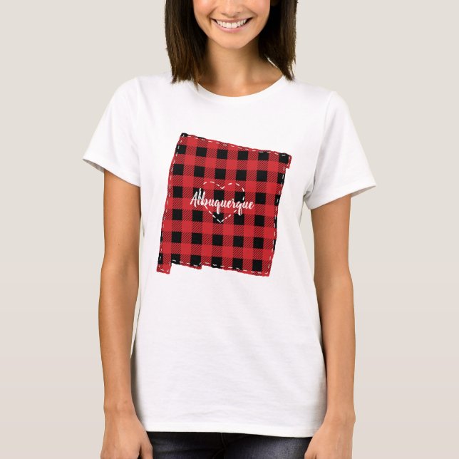 T-shirt Custom New Mexico Hometown State Plaid Christmas (Devant)