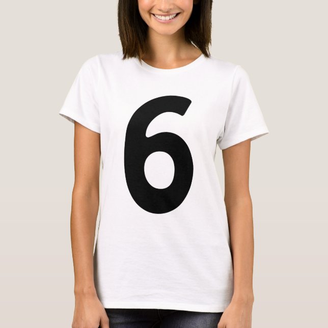 T-shirt Custom Number Shirt, 6 Number (Devant)