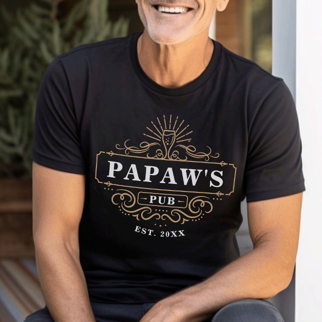 T-shirt Custom Papaw's Pub Home Bar Année de création (Créateur téléchargé)