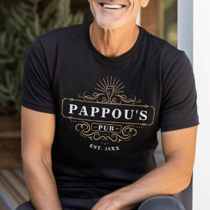 T-shirt Custom Pappou's Pub Home Bar Année de création