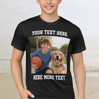 T-shirt Custom Photo and Text Or Name Bold Sporty