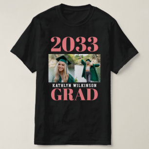 T-shirt CUSTOM Rose Moderne Simple Script 2 Photo Grad