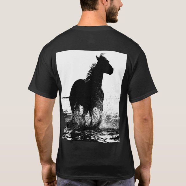 T-shirt Custom tendance élégant moderne Cheval de course C (Dos)