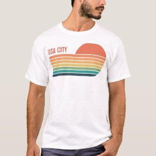 T-shirt Custom USA City State Geographic Retro Souvenir