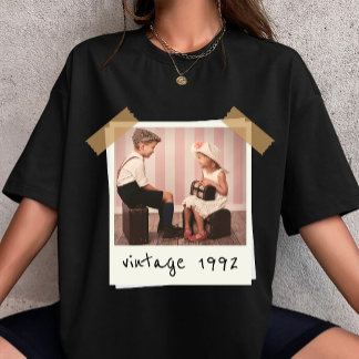T-shirt Custom Vintage Photo And Year Birthday Customazed 