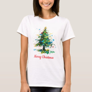 T-shirt Customisable Christmas Tree Oil Painting Style
