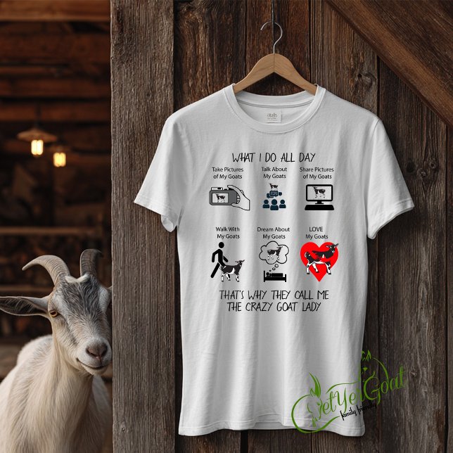 T-shirt Customisez CETTE CHÈVE AMUSANTE - CE QUE JE FAIS T (Créateur téléchargé)