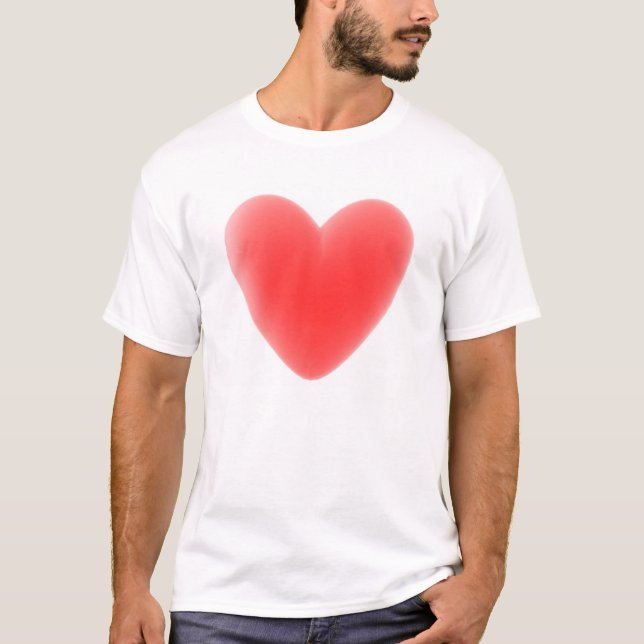 T-shirt Customisez-le - le coeur 3D rouge (Devant)