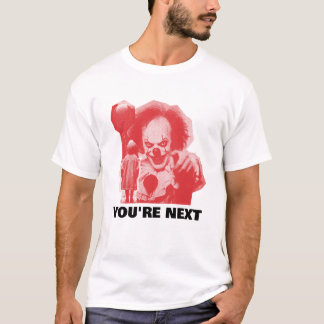 T-SHIRT CUSTOMIZABLE SCARY CLOWN WITH BALLOON ADD PHRASE